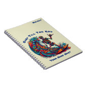 Farbenfrohe Skelettsurfer- Notebook Notizblock (Rechte Seite)