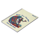 Farbenfrohe Skelettsurfer- Notebook Notizblock (Linke Seite)