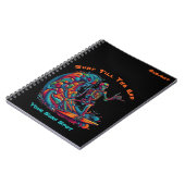 Farbenfrohe Skelettsurfer- Notebook Notizblock (Linke Seite)