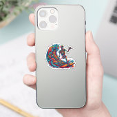 Farbenfrohe Skelettwanderung Aufkleber (Telefon)