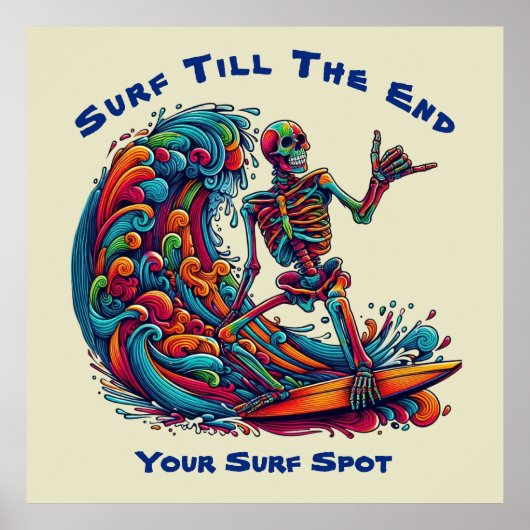 Farbenfrohe Skelettwanderung Poster (Vorne)