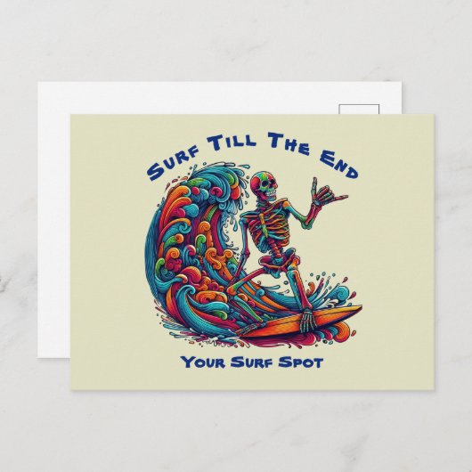 Farbenfrohe Skelettwanderung Postkarte (Vorne/Hinten)