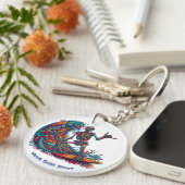 Farbenfrohe Skelettwanderung Schlüsselanhänger (Vorderseite rechts)