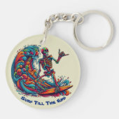 Farbenfrohe Skelettwanderung Schlüsselanhänger (Rückseite)