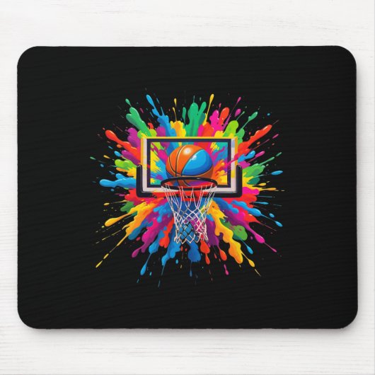 Farbenfrohe Sketll Tie Dye Hoop Netz Slam Dunk Spl Mousepad (Vorne)