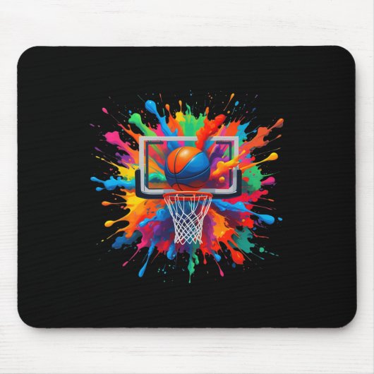 Farbenfrohe Sketll-Tie-Dye-Reifen-Netz-Slam-Dunk-S Mousepad (Vorne)