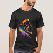 Farbenfrohe Skipiste T-Shirt (Vorderseite)
