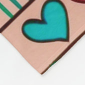 Farbenfrohe, skizzenhafte Herzen und Bänder, Monog Fleecedecke (Ecke)