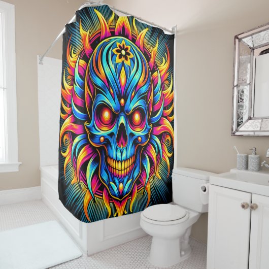 Farbenfrohe Skulptur Duschvorhang (Beispiel)