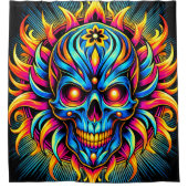 Farbenfrohe Skulptur Duschvorhang (Vorderseite)