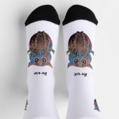 Farbenfrohe skurrile Eulensocken Socken (Oben)