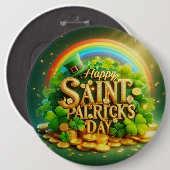 Farbenfrohe, skurrile Rainbow St. Patrick's Day Button (Vorne & Hinten)