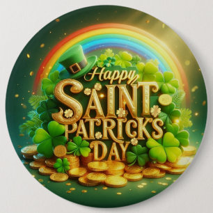 Farbenfrohe, skurrile Rainbow St. Patrick's Day Button