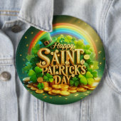 Farbenfrohe, skurrile Rainbow St. Patrick's Day Button (Beispiel)