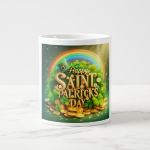 Farbenfrohe, skurrile Rainbow St. Patrick's Day Jumbo-Tasse