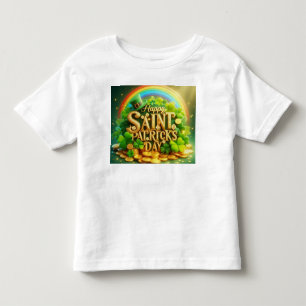 Farbenfrohe, skurrile Rainbow St. Patrick's Day Kleinkind T-shirt