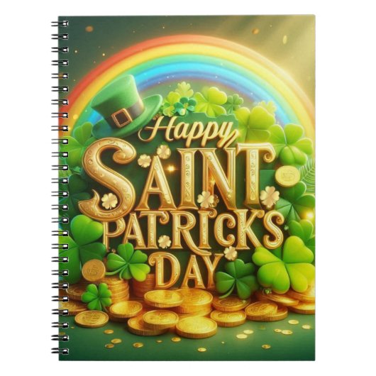 Farbenfrohe, skurrile Rainbow St. Patrick's Day Notizblock (Vorderseite)