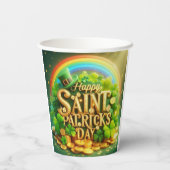 Farbenfrohe, skurrile Rainbow St. Patrick's Day Pappbecher (Rückseite)