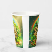Farbenfrohe, skurrile Rainbow St. Patrick's Day Pappbecher (Links)