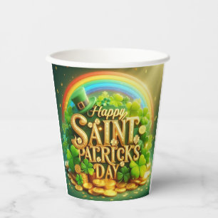 Farbenfrohe, skurrile Rainbow St. Patrick's Day Pappbecher