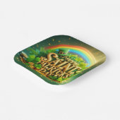 Farbenfrohe, skurrile Rainbow St. Patrick's Day Pappteller (Gewinkelt)