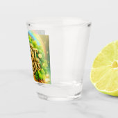 Farbenfrohe, skurrile Rainbow St. Patrick's Day Schnapsglas (Rechts)