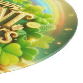 Farbenfrohe, skurrile Rainbow St. Patrick's Day Schneidebrett (Ecke)