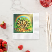 Farbenfrohe, skurrile Rainbow St. Patrick's Day Serviette (Beispiel)