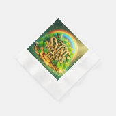 Farbenfrohe, skurrile Rainbow St. Patrick's Day Serviette (Ecke)