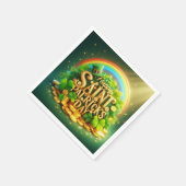 Farbenfrohe, skurrile Rainbow St. Patrick's Day Serviette (Ecke)