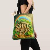 Farbenfrohe, skurrile Rainbow St. Patrick's Day Tasche (Von Nahem)