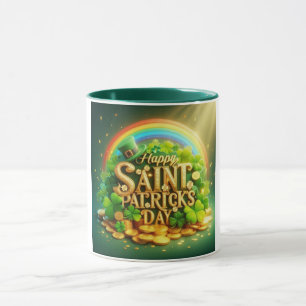 Farbenfrohe, skurrile Rainbow St. Patrick's Day Tasse