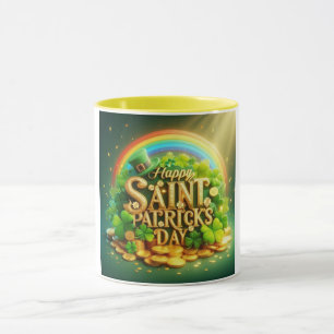 Farbenfrohe, skurrile Rainbow St. Patrick's Day Tasse