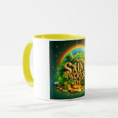 Farbenfrohe, skurrile Rainbow St. Patrick's Day Tasse (Vorderseite Links)