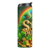 Farbenfrohe, skurrile Rainbow St. Patrick's Day Thermosbecher (Nach links gedreht)