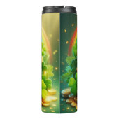 Farbenfrohe, skurrile Rainbow St. Patrick's Day Thermosbecher (Rückseite)