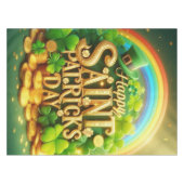 Farbenfrohe, skurrile Rainbow St. Patrick's Day Tischdecke (Vorderseite (Horizontal))