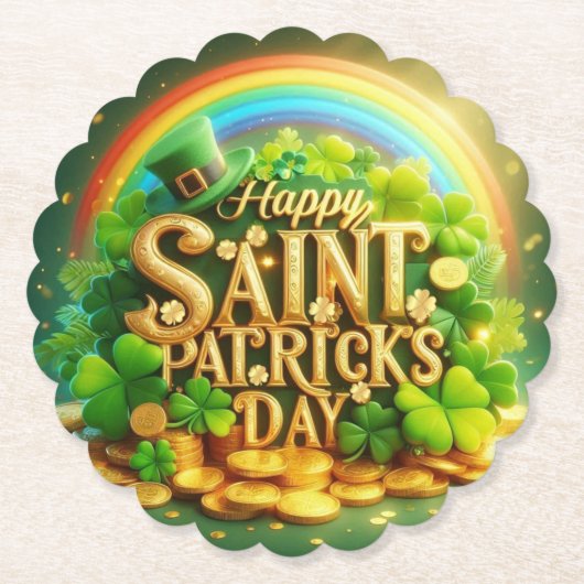 Farbenfrohe, skurrile Rainbow St. Patrick's Day Untersetzer (Vorderseite)