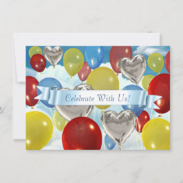 Farbenfrohe Sky Balloons individuelle Einladungen