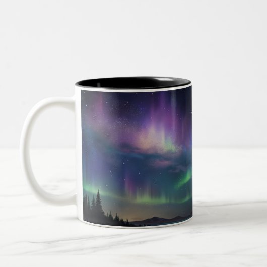 Farbenfrohe Sky Northern Lights Tasse (Links)