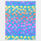 Farbenfrohe Skyblue Abstrakt Pattern Polka Dots Fleecedecke (Vorderseite)