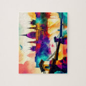 Farbenfrohe Skyline Budapest Puzzle (Vertikal)