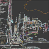 Farbenfrohe Skyline in Manhattan Aufkleber (Vorderseite)