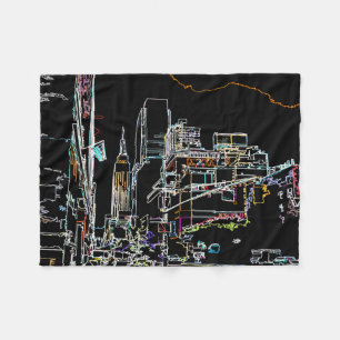 Farbenfrohe Skyline in Manhattan Fleecedecke