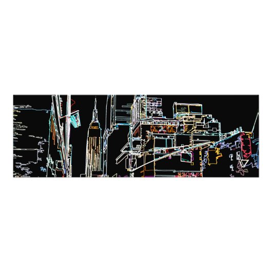 Farbenfrohe Skyline in Manhattan Fotodruck (Vorne)