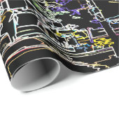Farbenfrohe Skyline in Manhattan Geschenkpapier (Rolleneckpunkt)