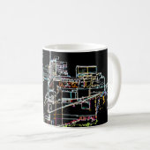 Farbenfrohe Skyline in Manhattan Kaffeetasse (VorderseiteRechts)