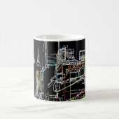 Farbenfrohe Skyline in Manhattan Kaffeetasse (Mittel)