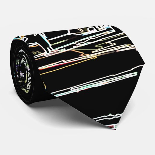 Farbenfrohe Skyline in Manhattan Krawatte (Gerollt)