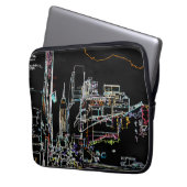 Farbenfrohe Skyline in Manhattan Laptopschutzhülle (Vorderseite Links)